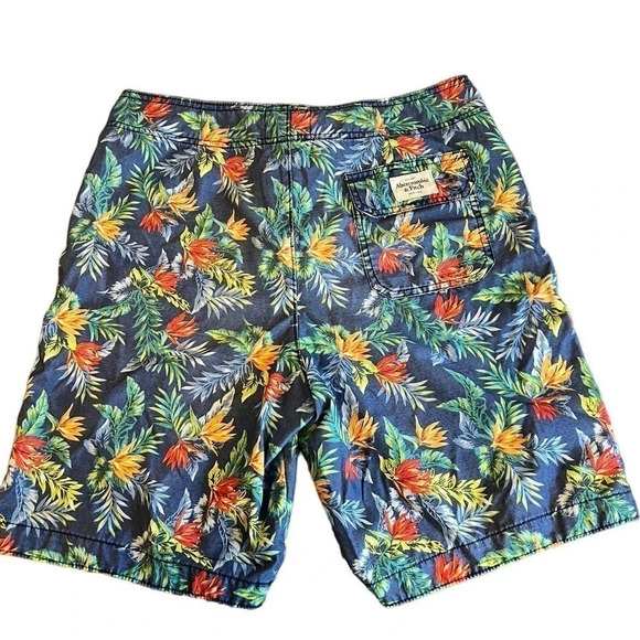 MENS ABERCROMBIE & FITCH TROPICAL FLORAL SWIM BOARD SHORTS SIZE L - Picture 4 of 5